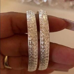Silver 14k hoops medium size
